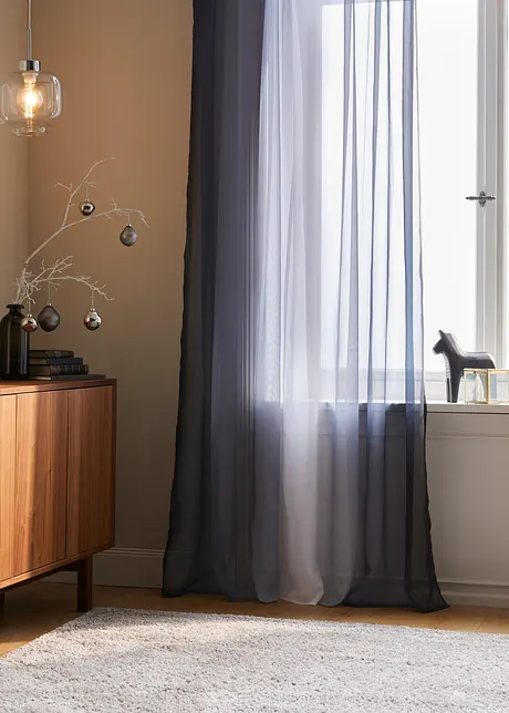 Gordijnen met gerecycled polyester en kleurverloop (set van 2), bonprix