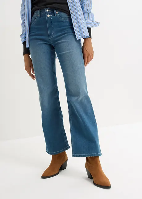 Straight thermojeans met high waist, bonprix