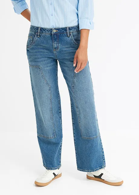 Wide leg jeans met low waist, bonprix