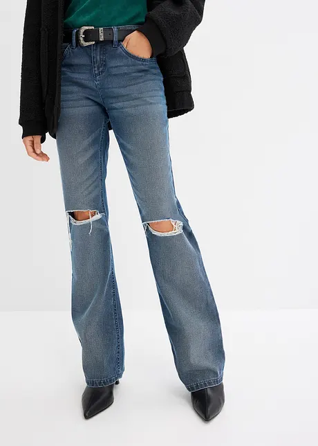 Bootcut jeans met riem (2-dlg. set), bonprix