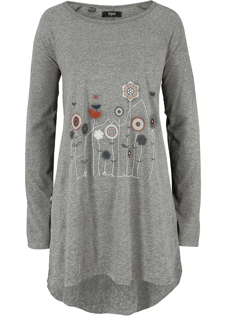 Oversized longshirt met ronde hals, bonprix