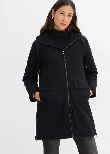 Wijde winterparka met capuchon en teddy voering, bonprix