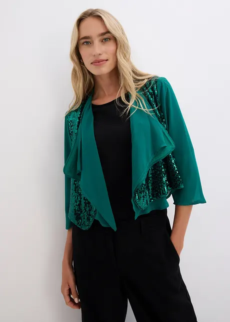 Chiffon bolero met pailletten, bonprix