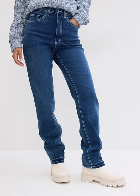 Straight thermojeans met high waist, bonprix