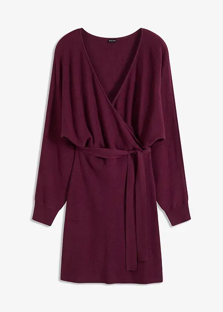 Gebreide jurk met V-hals, bonprix
