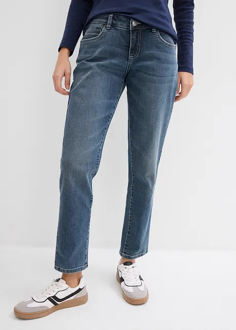 Boyfriend stretch jeans mid waist, bonprix