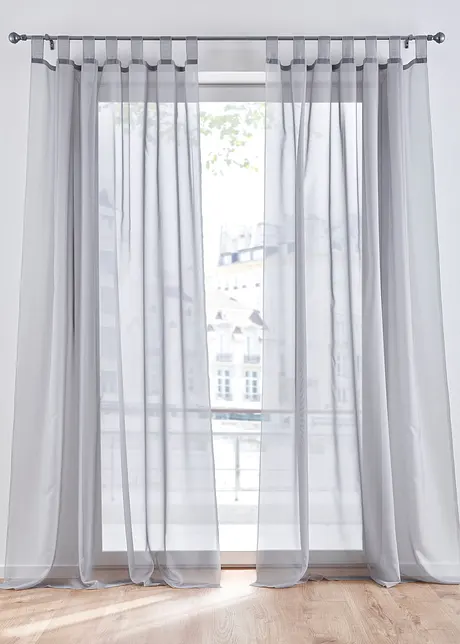 Transparante gordijnen (2 stuks) effen, bonprix