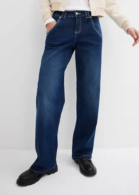 Straight stretch jeans mid waist, bonprix