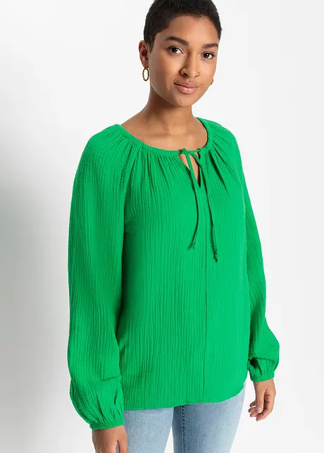 Mousseline blouse van katoen, bonprix