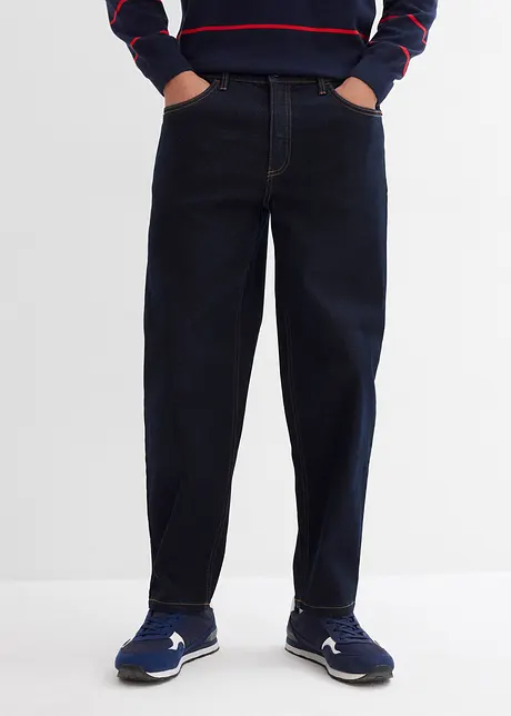 Barrel fit stretch jeans, tapered, bonprix