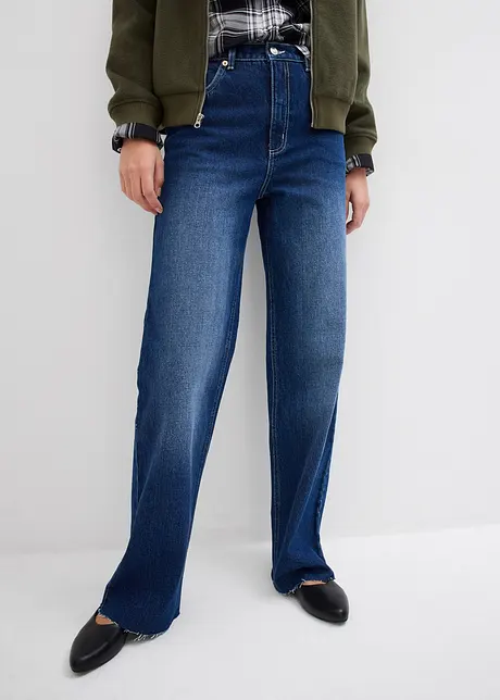 Wide leg jeans, high waist, full length, bonprix