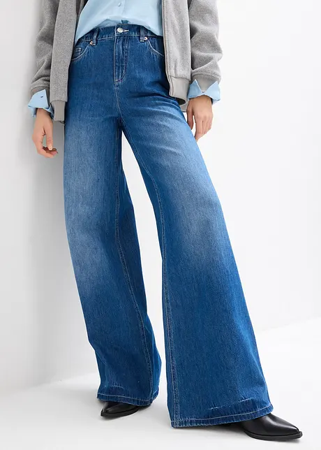 High waist jeans wide leg, bonprix