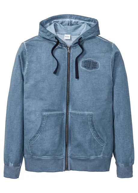 Sweatvest met capuchon in washed out look, bonprix