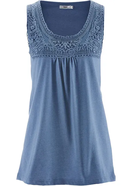 Katoenen longtop met kant, bonprix