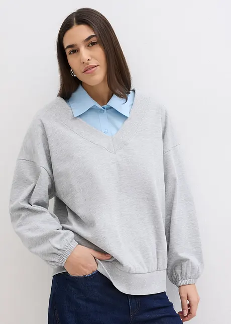 Oversized sweater van een zachte katoen-mix, bonprix
