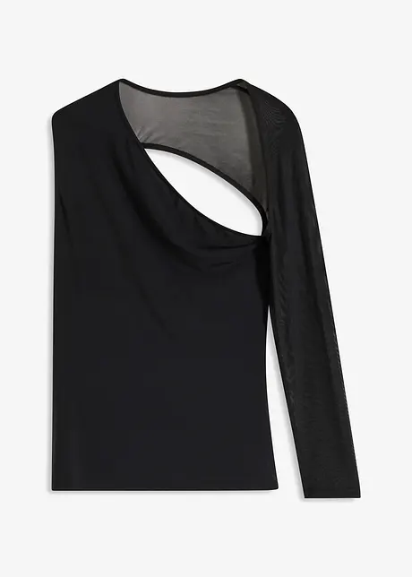 Off-shoulder shirt met mesh mouwen, bonprix