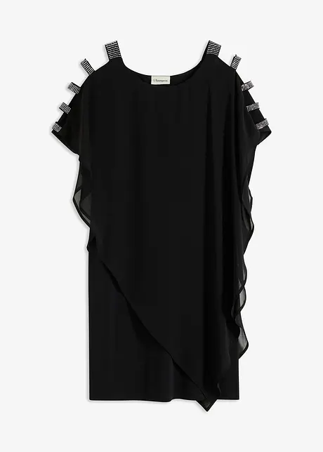 Mini jurk met strassapplicatie, bonprix