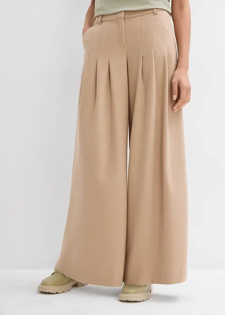 Bandplooibroek met hoge band van viscose-mix, bonprix