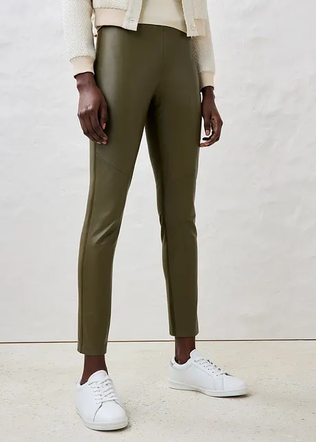 Leggings van lamsnappa met een elastisch inzetstuk, bonprix