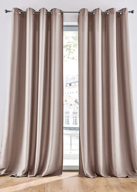 Onderhoudsvriendelijk microvezel gordijn (2 stuks), bonprix