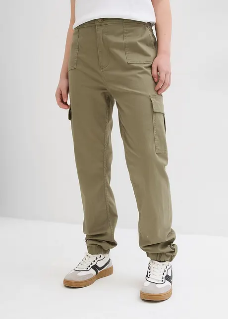 Cargo broek met borduursel, bonprix