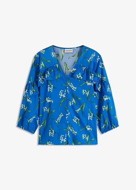 Gedessineerde blouse met volants, bonprix