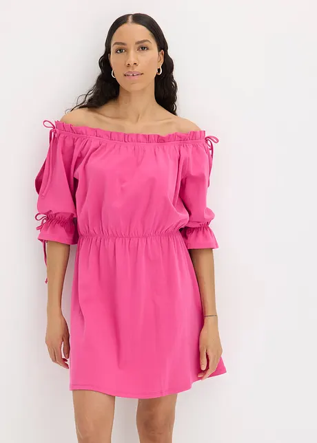 Jersey jurk met Carmen halslijn, bonprix