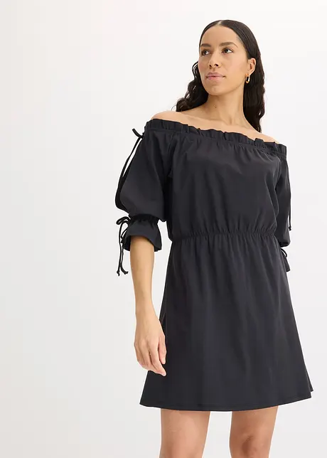 Jersey jurk met Carmen halslijn, bonprix
