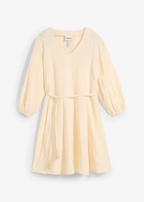 Mini jurk in skaterlook met ceintuur en 3/4 mouwen, bonprix