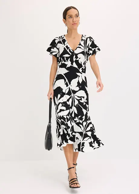 Midi jurk met kapmouwen, bonprix
