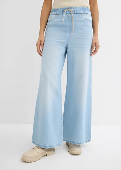 Wide leg jeans, mid waist, comfortabele band, bonprix