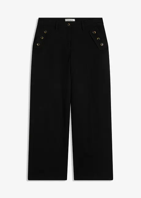 Twill broek met sierknopen, bonprix