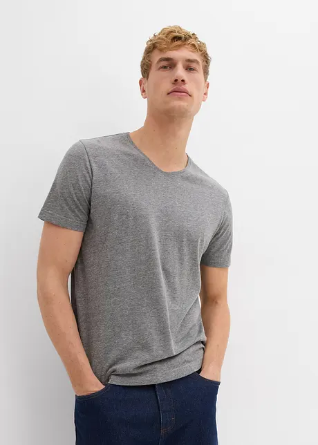 T-shirt met V-hals (set van 3), bonprix
