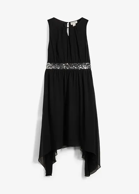 Chiffon jurk met pailletten, bonprix