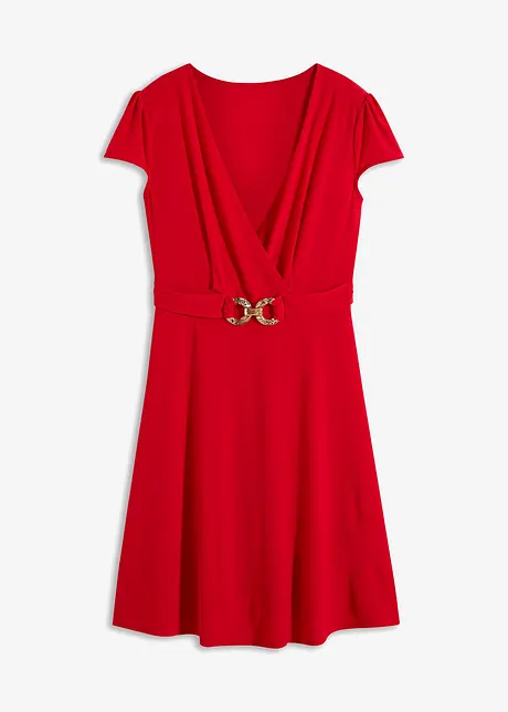 Jersey jurk met gesp, bonprix