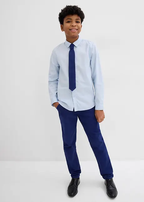 Chino, overhemd en stropdas (3-dlg. set), bonprix