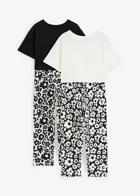 Capri pyjama met katoen (4-dlg. set), bonprix