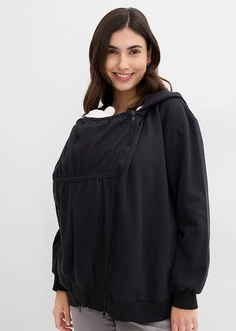3-in-1 zwangerschaps sweashirt jas met capuchon en draagzak, bonprix