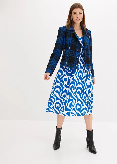 Jersey jurk met pofmouwen van zachte viscosemix, bonprix