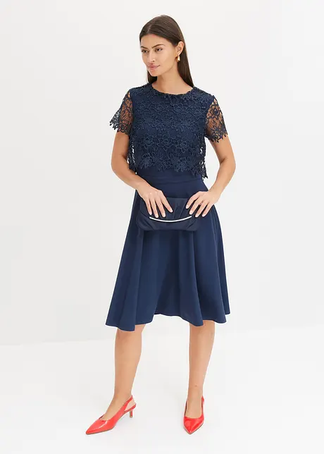 Midi jurk met kant, bonprix