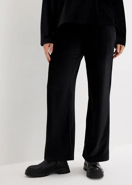 Wijde broek van jersey-corduroy met comfortband, bonprix