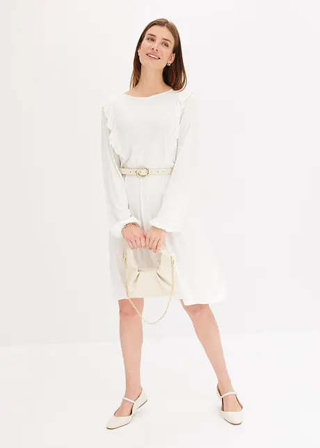 Jersey jurk met volants, bonprix