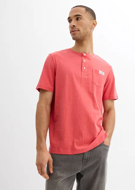 Henley shirt met comfort fit van puur biologisch katoen, korte mouw, bonprix