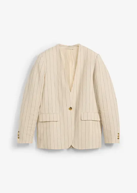 Blazer zonder kraag, van linnen, bonprix