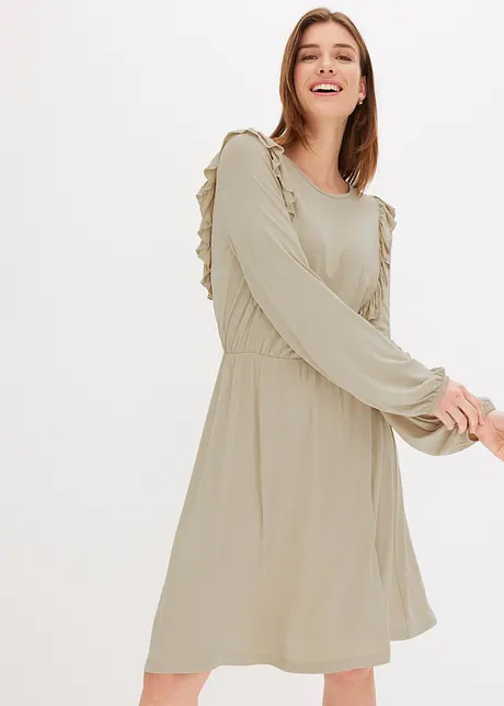 Jersey jurk met volants, bonprix