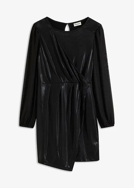 Mini jurk met drapering, bonprix