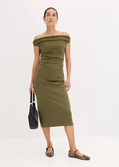 Carmen midi jurk, bonprix