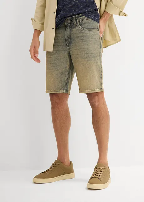 Dirty washed jeans bermuda, regular fit, bonprix