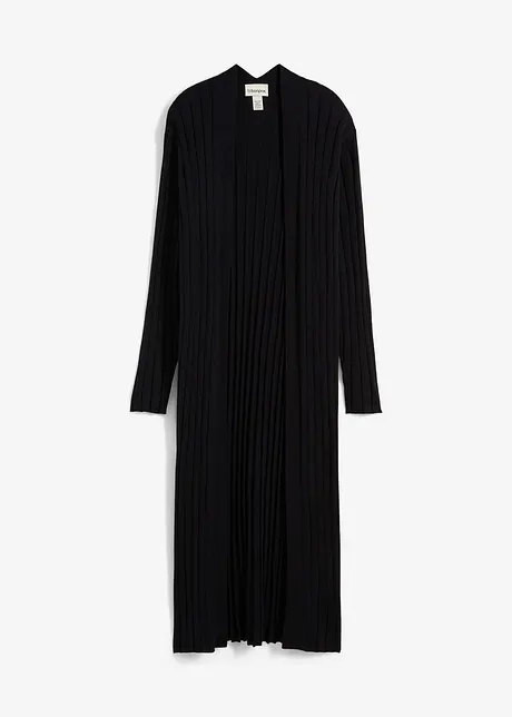 Lang gebreid vest met zijde, bonprix
