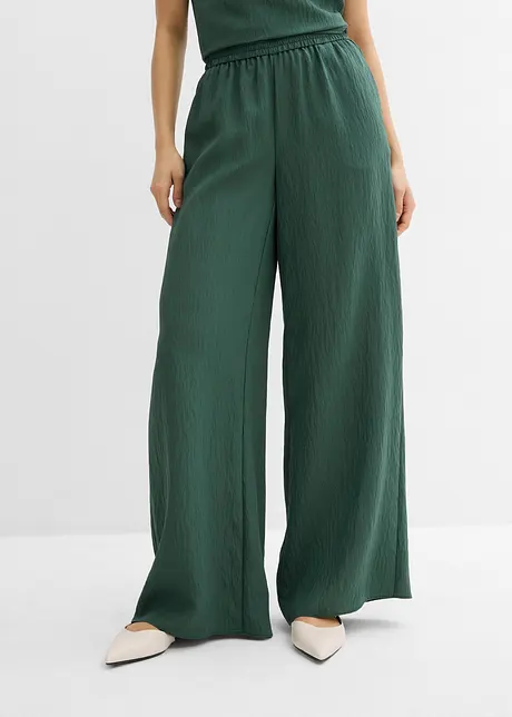 Broek van gestructureerde viscosemix, bonprix